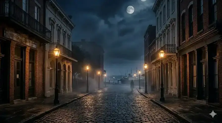 Wilmington ghost tour historic street at night