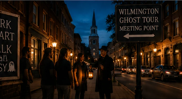 Parking near a Wilmington ghost tour meeting point at night