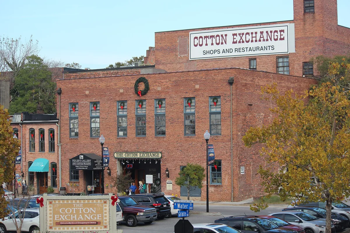 Exterior of the Cotton Exchange at Water and Grace Streets in downtown Wilmington