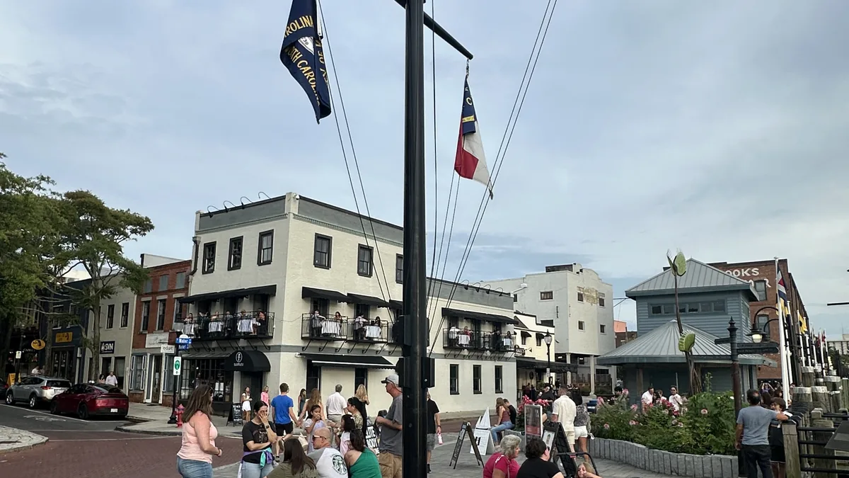 Riverwalk plaza at Market and Water Streets in Wilmington, North Carolina